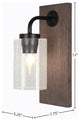 Oxbridge Wall Sconce, Matte Black & Painted Distressed Metal, 4" Clear Bubble