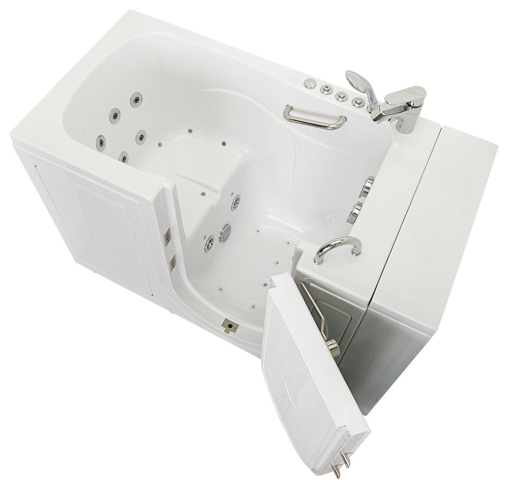 Ella Monaco 32"x52" Acrylic Walk-In-Bathtub, Outswing Door, 2 Piece Faucet