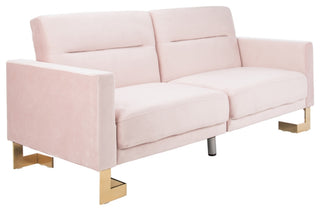 Safavieh Tribeca Foldable Futon Bed, Blush/Brass