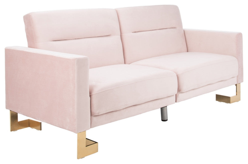 Safavieh Tribeca Foldable Futon Bed, Blush/Brass