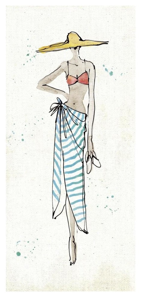 "Beach Divas III Color" Digital Paper Print by Anne Tavoletti, 22"x46"