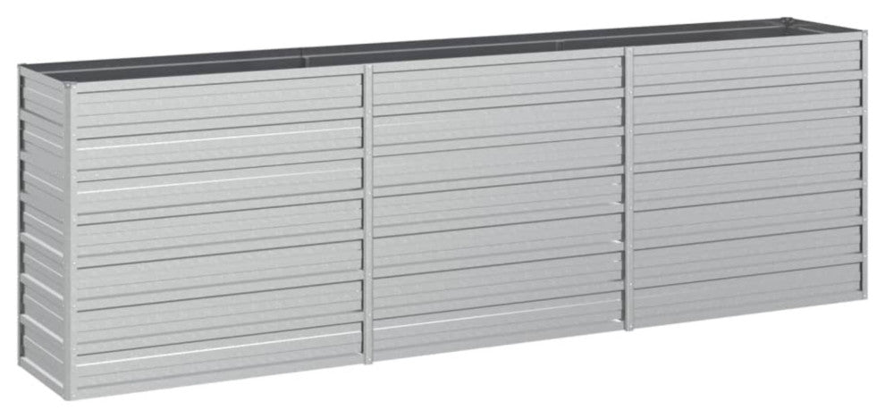 Vidaxl Garden Raised Bed 94.5"x15.7"x30.3" Galvanized Steel Silver