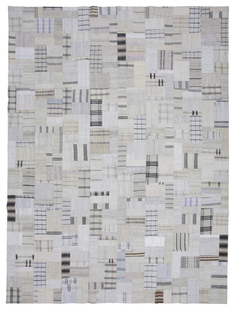 Rug N Carpet - Handmade Oriental 9' 9'' x 13' 2'' Unique Patchwork Kilim Rug