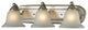 Shelburne 3-Light Bath Bar, Brushed Nickel and White