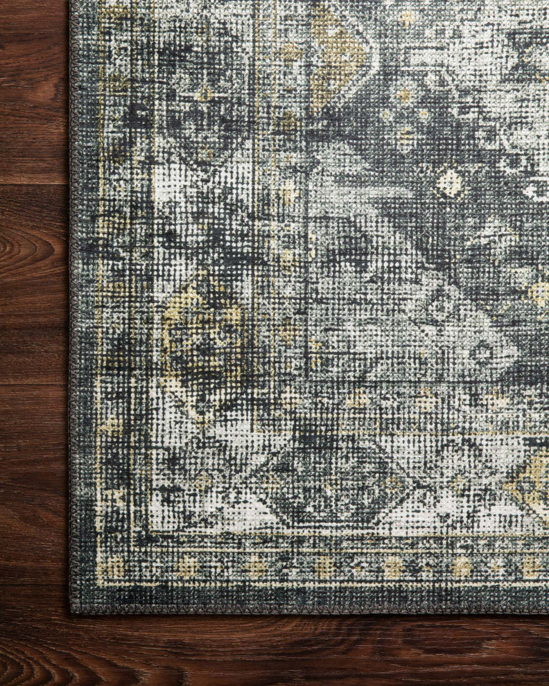 Graphite Silver Printed Skye Area Rug, Graphite/Silver, 1'6"x1'6" Sample