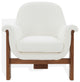 Safavieh Couture Sylvana Boucle Accent Chair, Ivory/Walnut