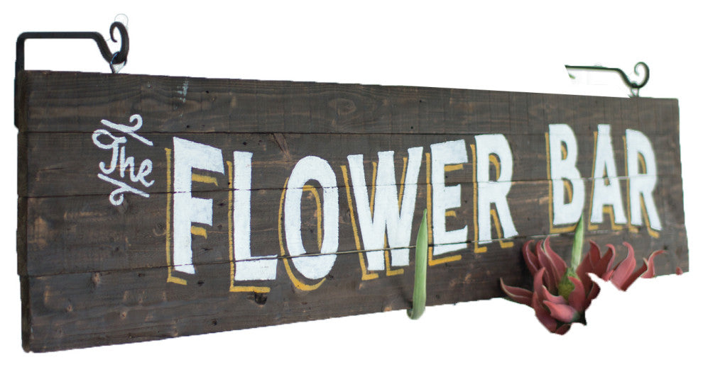 Wooden Flower Bar Sign