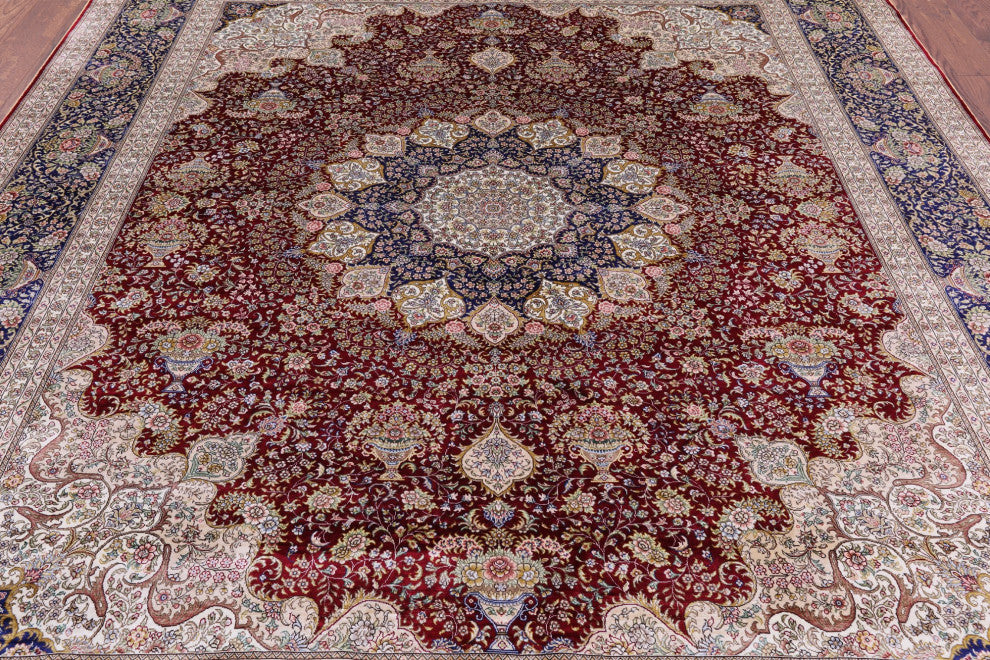 High End Persian 100% Silk Hand Knotted Rug 8' 0" X 10' 0'' Q4794
