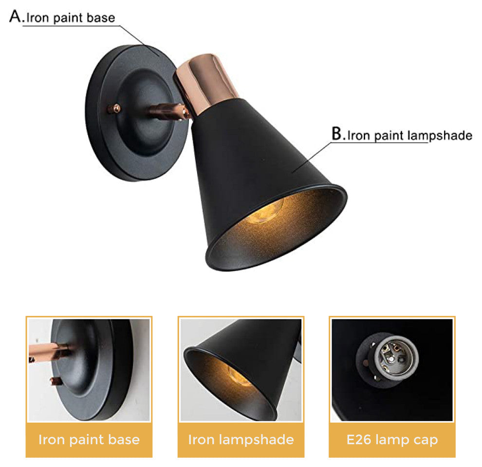 Iron wall reading light Nordic de pared para Vanity industrial wall sconce