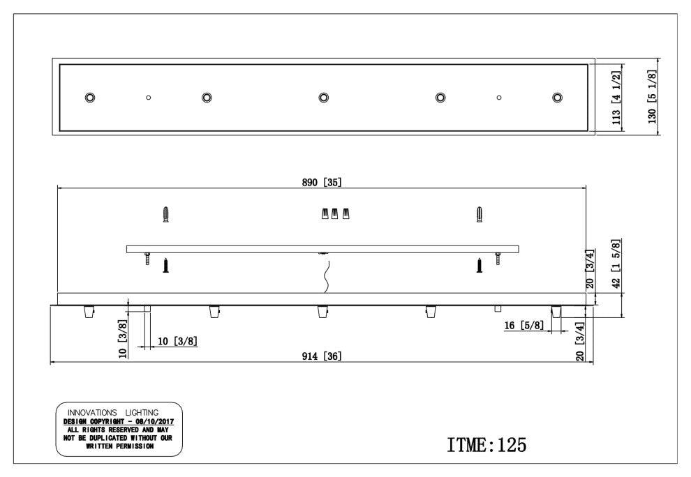 INNOVATIONS LIGHTING 125-OB 5 Light Multi Port Canopy