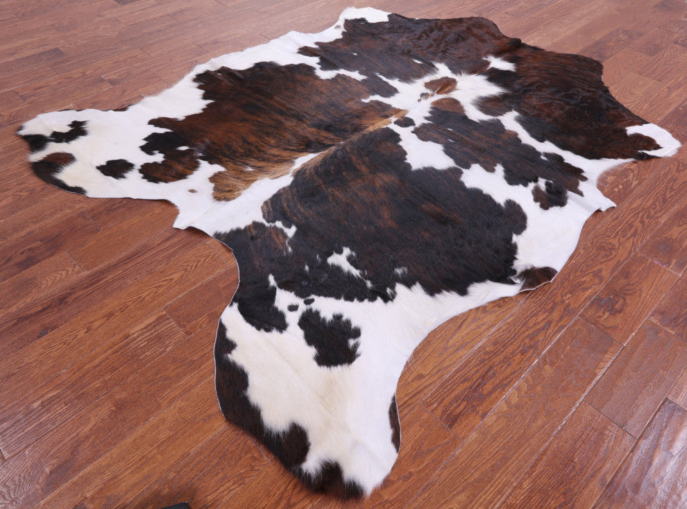 7' 3" X 6' 1" Organic Natural Hair-On Cowhide Area Rug C1844
