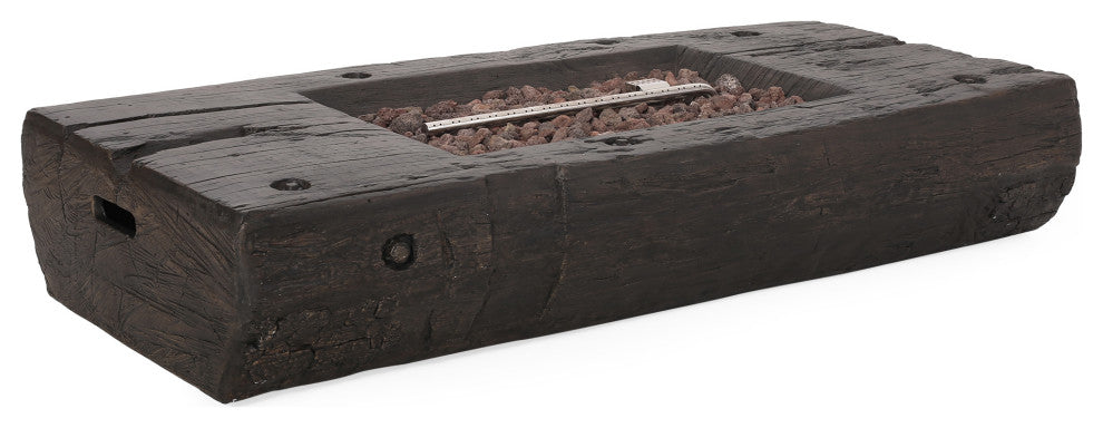 Carolina Outdoor 40,000 BTU Wood Finish Fire Pit, No Tank Holder