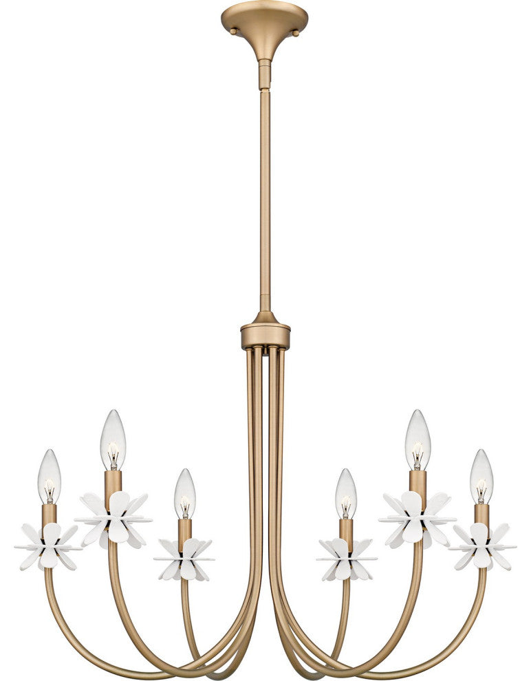Remy Six Light Chandelier in Bronze Gold