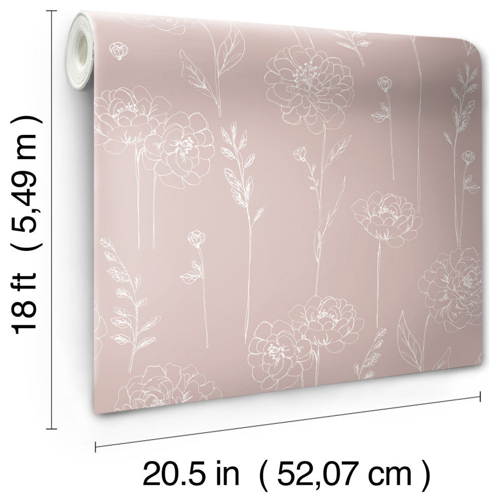 Pink Maisey Peel & Stick Wallpaper
