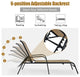 Costway 8PCS Patio Lounge Chair Chaise Adjustable Recliner Stack No Assembly