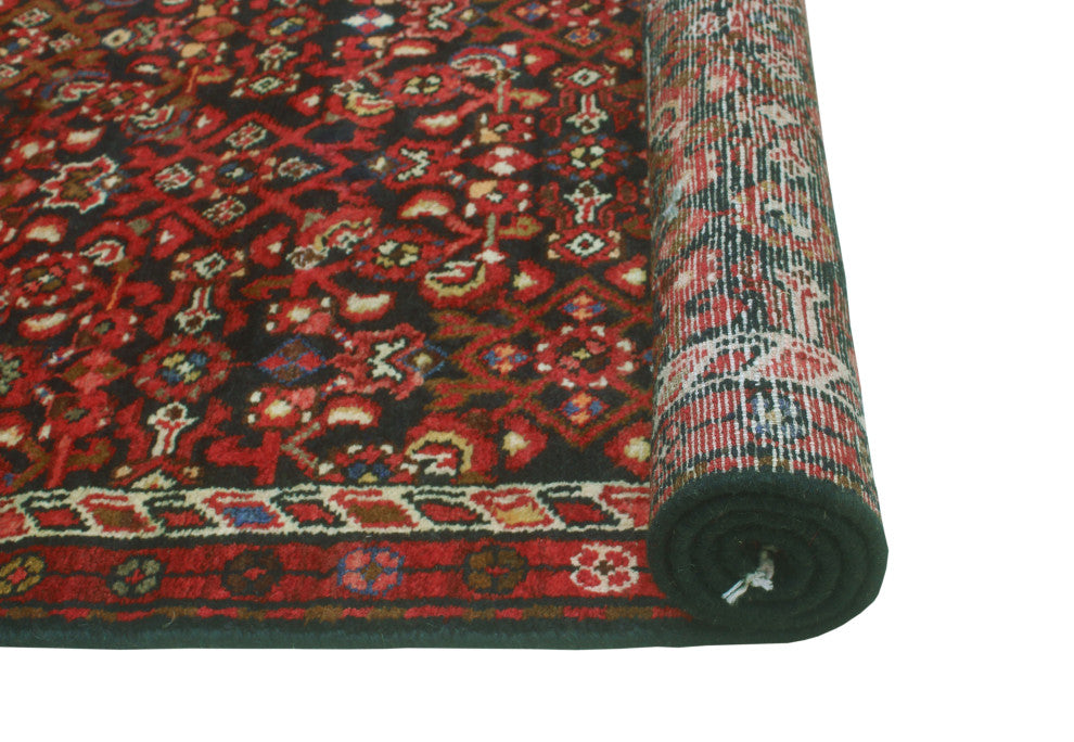 Fine Vintage Distressed Javier Red/Charcoal Runner, 2'9 x 7'9