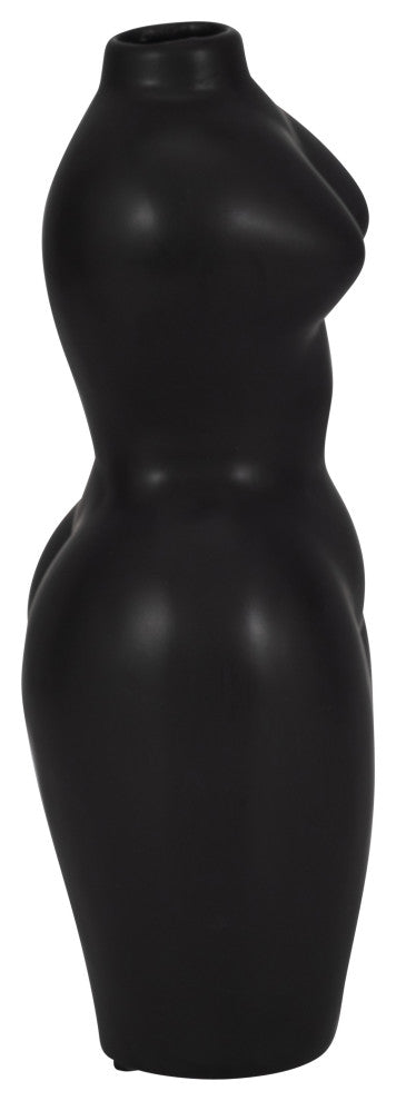 Dol, 12"H Torso Vase, Black