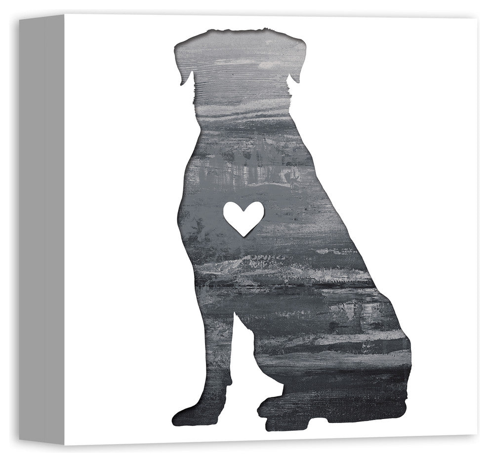 Designs Direct Creative Group Ink Silhouette Rottweiler 12x12 Canvas Wall Art