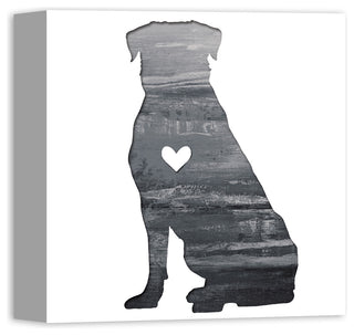 Designs Direct Creative Group Ink Silhouette Rottweiler 12x12 Canvas Wall Art