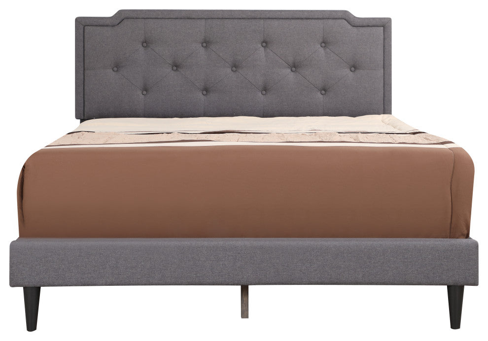 Deb Queen Bed Light Gray, Gray, Queen