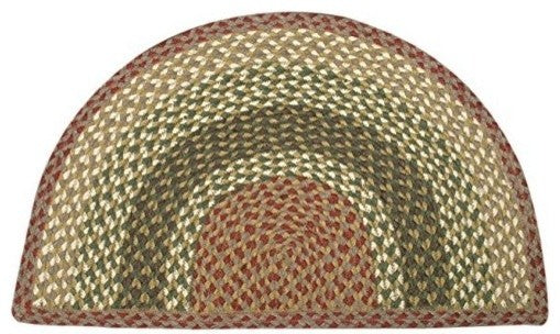 Earth Rugs SC-24 Olive / Burgundy / Gray Small Rug Slice 18" x 29"