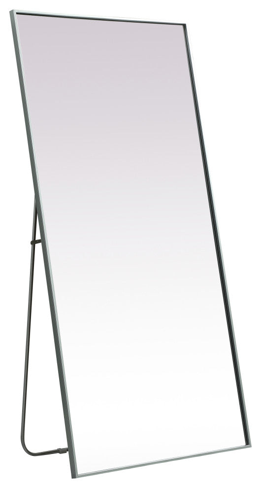 Metal Frame Rectangle Full Length Mirror 30X60 Inch, Silver