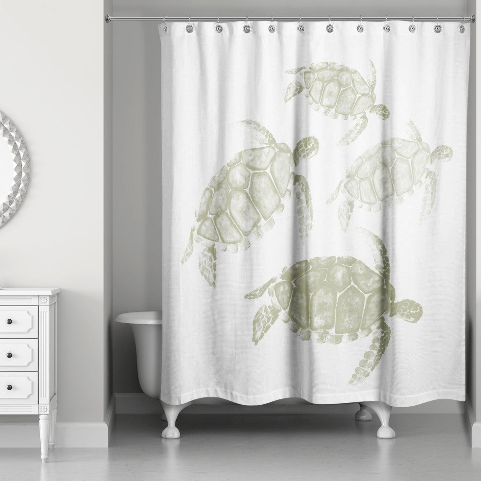 Sea Turtle Team 5 71x74 Shower Curtain