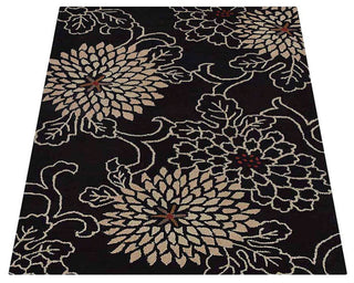 HAND TUFTED WOOL ECO-FRIENDLY AREA RUGS - Rectangle,Black,Oriental