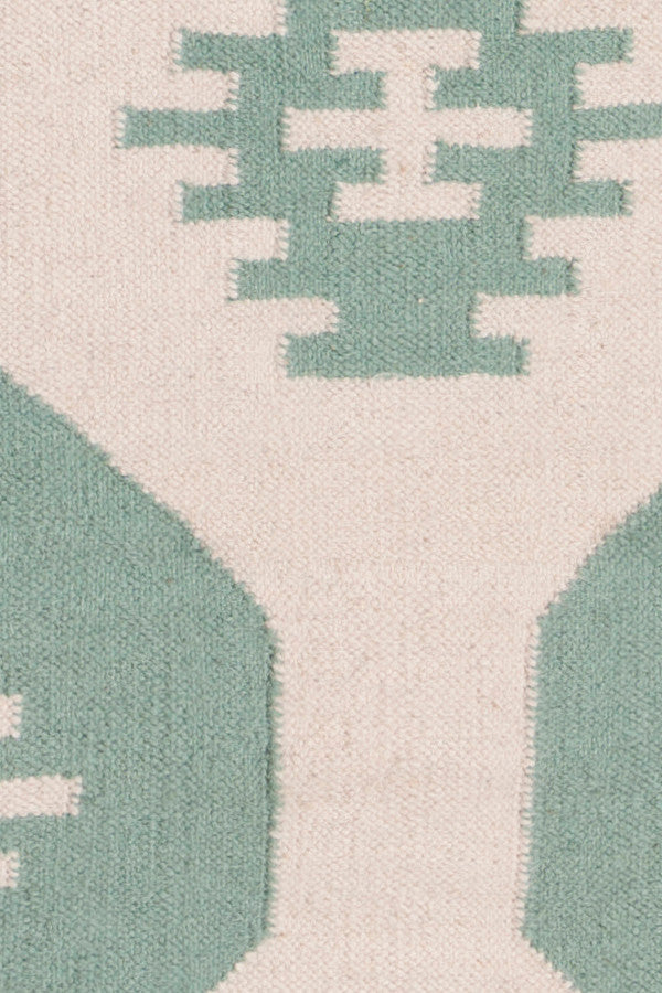 Lima Contemporary Area Rug, White and Green, 3'x5'