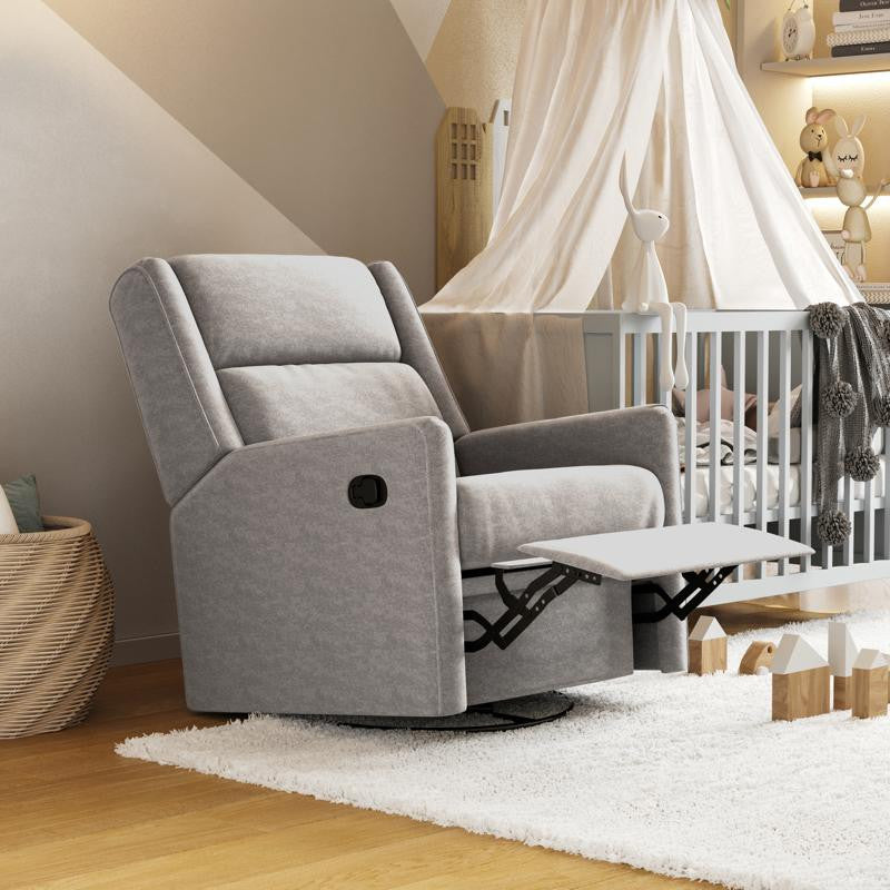 Cash Swivel Glider Rocker Recliner Chair, Light Gray