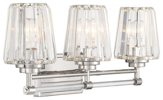 Garnet 3-Light Bathroom Vanity Light, Matte Black, Polished Nickel