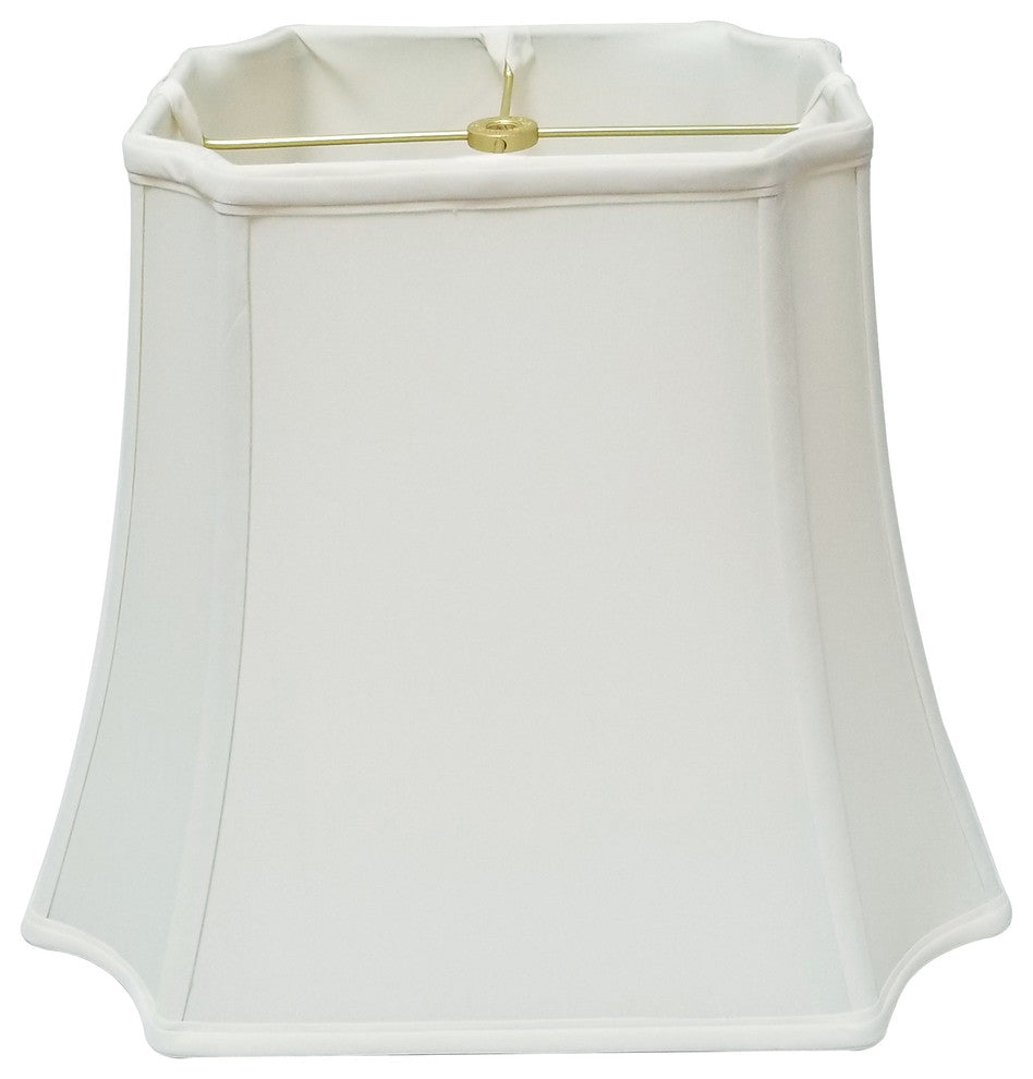 Royal Designs Rectangle Inverted Cut Corners Lamp Shade, White, 17x17x13