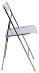LeisureMod Menno Stackable Dining Folding Chair, Clear, Set of 2, Clear
