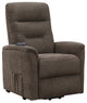 Coaster Henrietta Fabric Power Lift Recliner with Storage Pocket in Brown