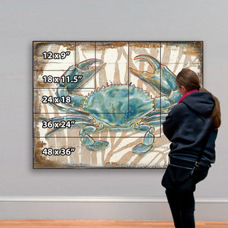 Scenic Crab Wooden Block, 12 X 9