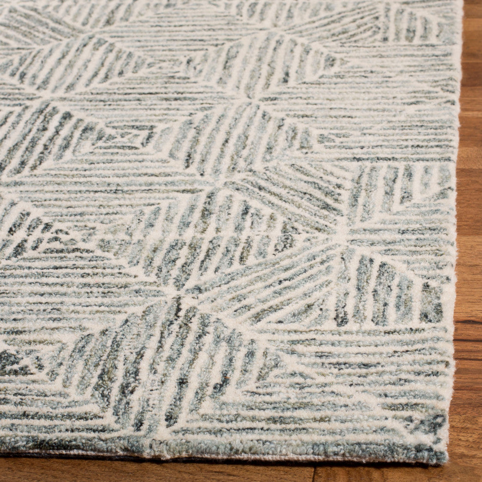 Safavieh Couture Abstract Collection, ABT763 Rug, Green/Ivory, 4' Square