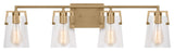 Crofton 4 Light Bath, Satin Brass