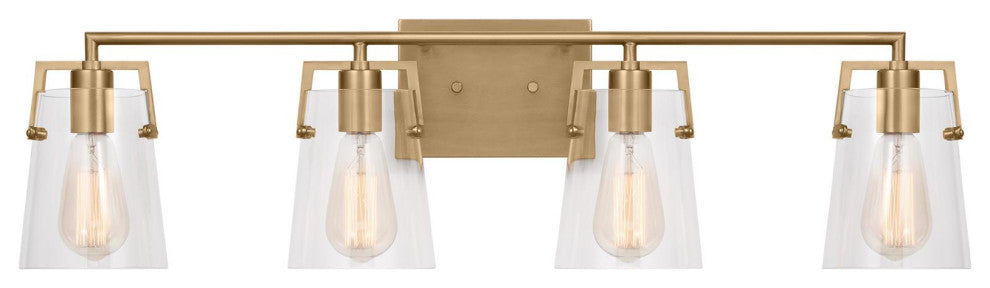 Crofton 4 Light Bath, Satin Brass