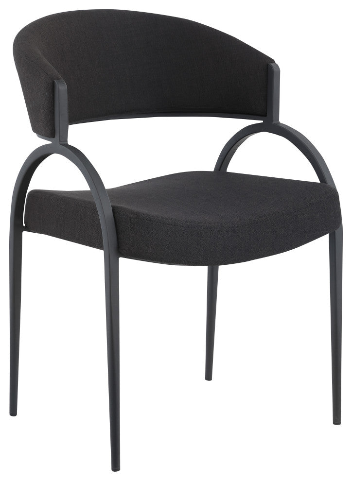 Privet Dining Chair (Set of 2), Black, Matte Black Finish