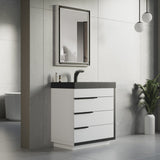 The Wilson Bathroom Vanity, White, 30", Single Sink, Freestanding