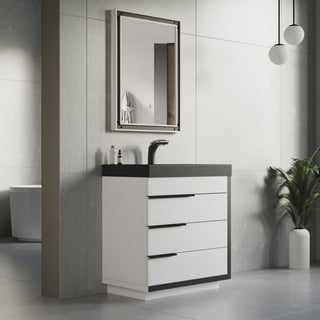The Wilson Bathroom Vanity, White, 30", Single Sink, Freestanding