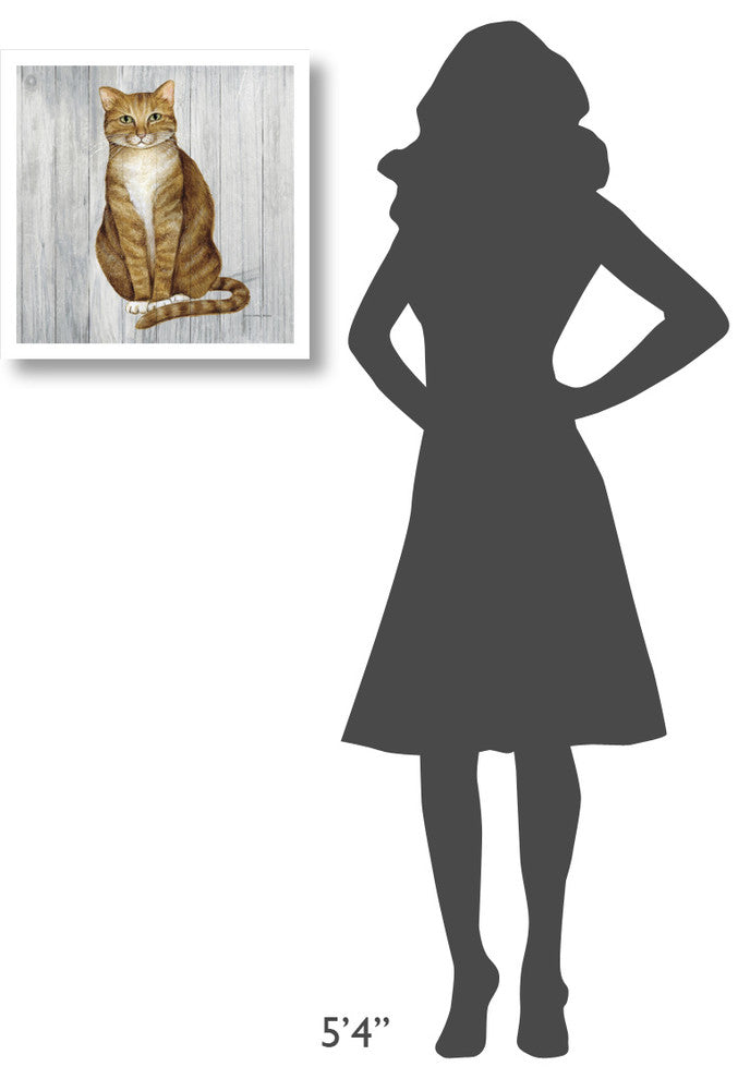 "Country Kitty II on Wood" Digital Paper Print by David Carter Brown, 20"x20"