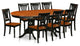 Plai9-Blk-W, 9-Piece Set, Dining Table and 8 Chairs
