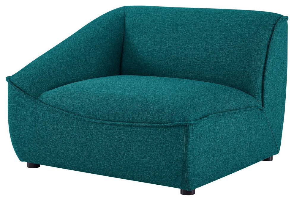 Loveseat Sofa, Fabric, Teal Blue, Modern, Living Lounge Hotel Lobby Hospitality