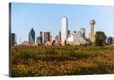 "Dallas Texas City Skyline" Wrapped Canvas Art Print, 48"x32"x1.5"