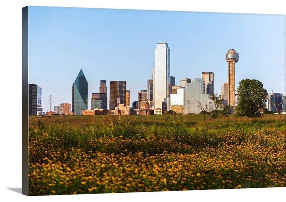 "Dallas Texas City Skyline" Wrapped Canvas Art Print, 48"x32"x1.5"