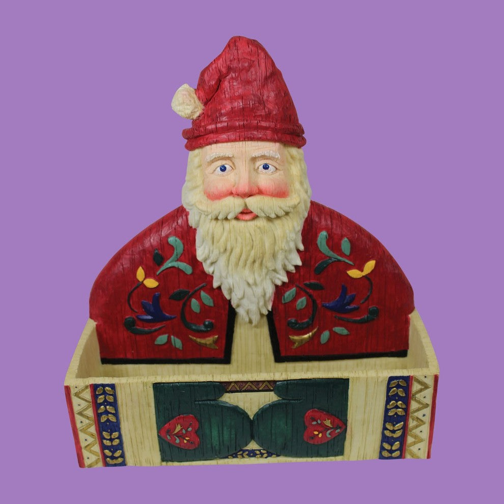 Christmas Greeting Card Holder 11" Santa Red Card Organizer Home DÃ©cor