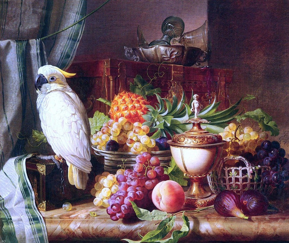 Josef Schuster Still Life With Fruit and a Cockatoo Wall Decal