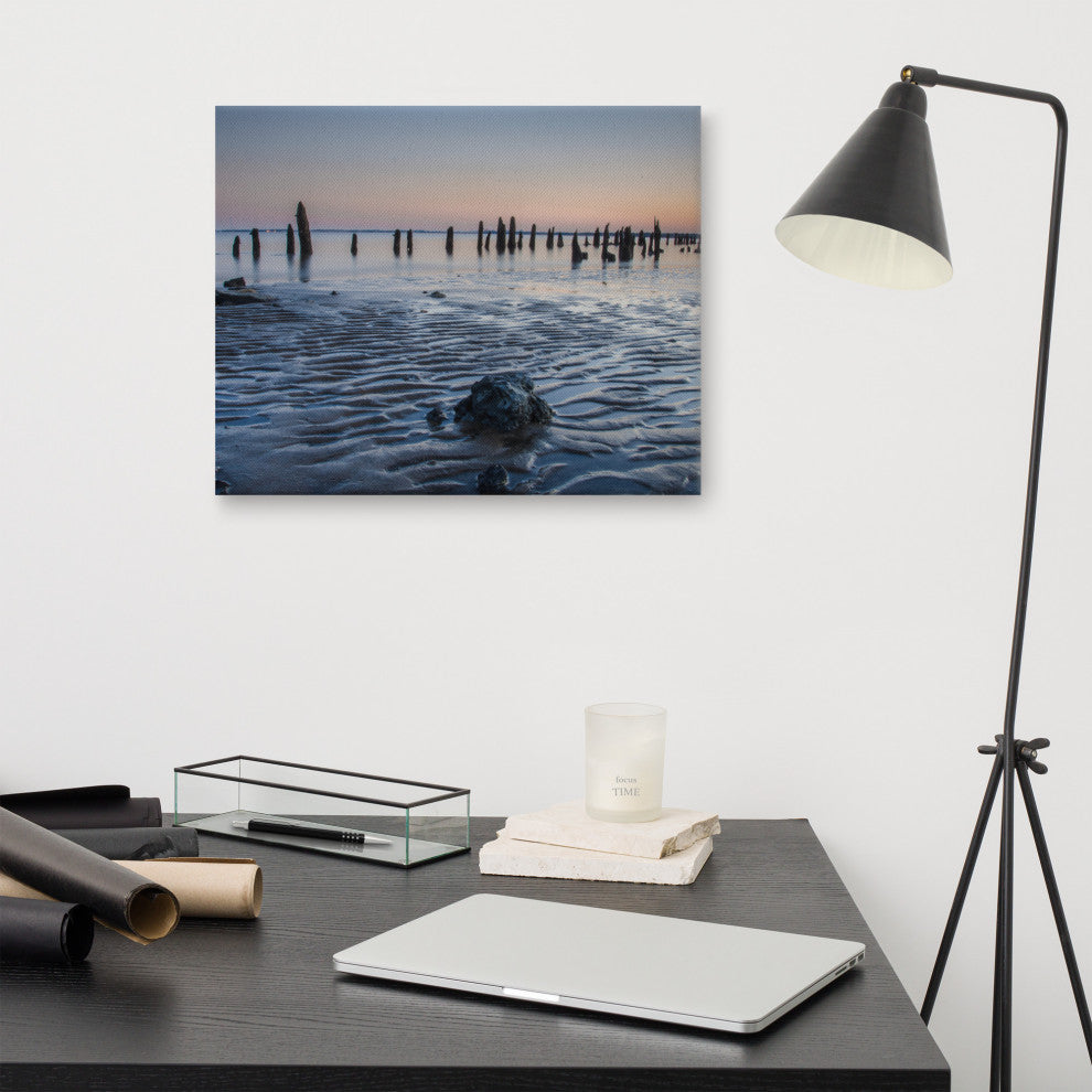 Low Tide At Battery Coastal Landscape Photo Canvas Wall Art Print, 16" X 20"