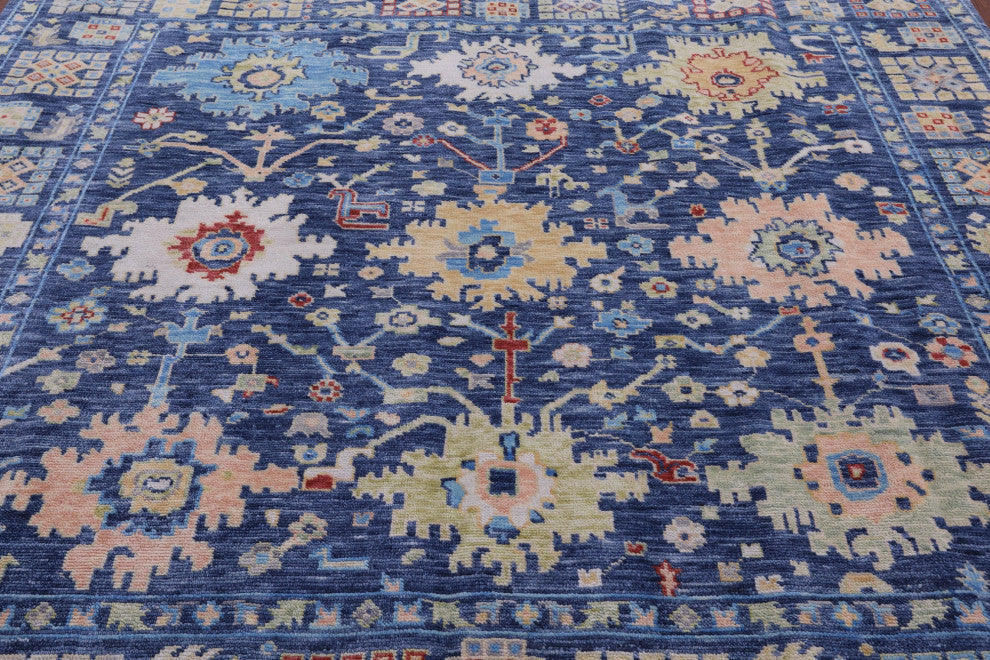 7' 11" X 8' 9" Square Turkish Oushak Handmade Wool Rug - Q13366